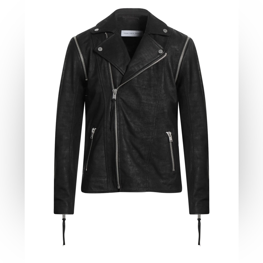 NEW Unisex Classic Leather Biker Jacket Size M